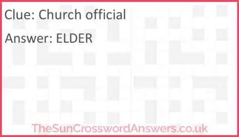 church official crossword clue